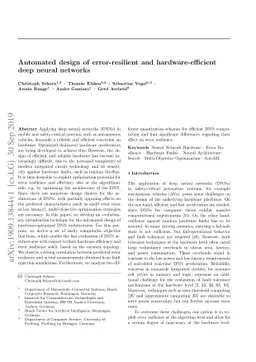 Automated design of error-resilient and hardware-efficient deep neural
  networks