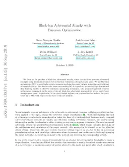 Black-box Adversarial Attacks with Bayesian Optimization