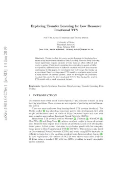 Exploring Transfer Learning for Low Resource Emotional TTS