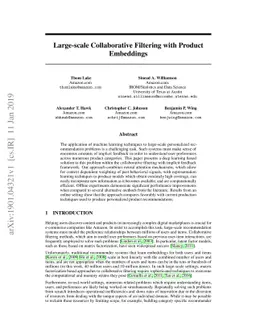 Large-scale Collaborative Filtering with Product Embeddings