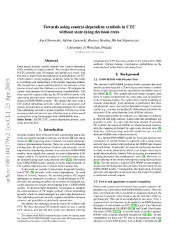 Towards Using Context-Dependent Symbols in CTC Without State-Tying
  Decision Trees