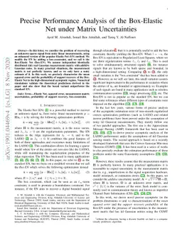 Precise Performance Analysis of the Box-Elastic Net under Matrix
  Uncertainties