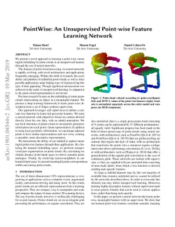 PointWise: An Unsupervised Point-wise Feature Learning Network