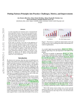 Putting Fairness Principles into Practice: Challenges, Metrics, and
  Improvements