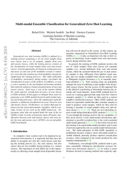 Multi-modal Ensemble Classification for Generalized Zero Shot Learning