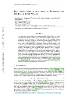 The Limitations of Adversarial Training and the Blind-Spot Attack