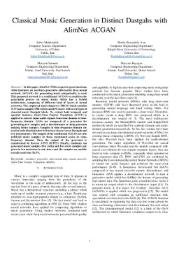Classical Music Generation in Distinct Dastgahs with AlimNet ACGAN