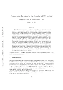 Change-point Detection by the Quantile LASSO Method