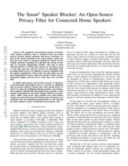 The Smart$^2$ Speaker Blocker: An Open-Source Privacy Filter for
  Connected Home Speakers