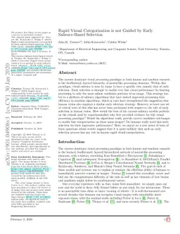 Rapid Visual Categorization is not Guided by Early Salience-Based
  Selection
