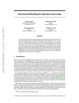 Incremental Reading for Question Answering