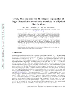 Tracy-Widom limit for the largest eigenvalue of high-dimensional
  covariance matrices in elliptical distributions
