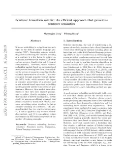 Sentence transition matrix: An efficient approach that preserves
  sentence semantics