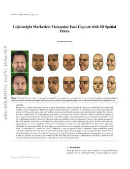 Lightweight Markerless Monocular Face Capture with 3D Spatial Priors