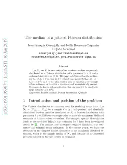 The median of a jittered Poisson distribution
