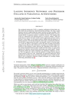 Lagging Inference Networks and Posterior Collapse in Variational
  Autoencoders