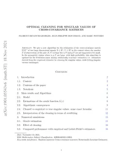 Optimal cleaning for singular values of cross-covariance matrices