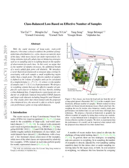 Class-Balanced Loss Based on Effective Number of Samples