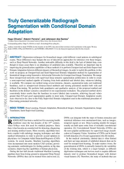 Truly Generalizable Radiograph Segmentation with Conditional Domain
  Adaptation