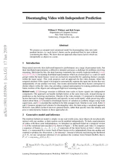 Disentangling Video with Independent Prediction