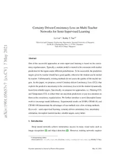 Certainty Driven Consistency Loss on Multi-Teacher Networks for
  Semi-Supervised Learning