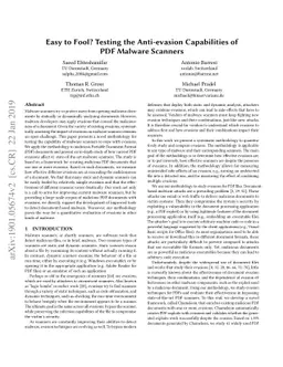 Easy to Fool? Testing the Anti-evasion Capabilities of PDF Malware
  Scanners