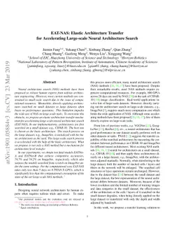 EAT-NAS: Elastic Architecture Transfer for Accelerating Large-scale
  Neural Architecture Search