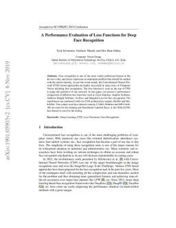 A Performance Comparison of Loss Functions for Deep Face Recognition
