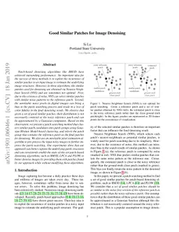 Good Similar Patches for Image Denoising