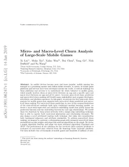Micro- and Macro-Level Churn Analysis of Large-Scale Mobile Games