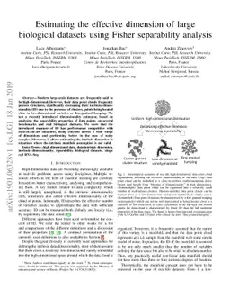 Estimating the effective dimension of large biological datasets using
  Fisher separability analysis