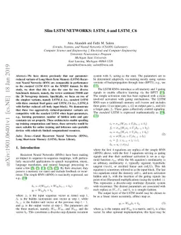 Slim LSTM networks: LSTM_6 and LSTM_C6