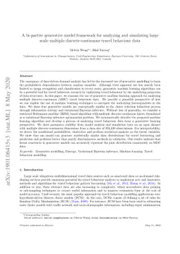 A bi-partite generative model framework for analyzing and simulating
  large scale multiple discrete-continuous travel behaviour data