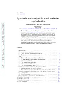 Synthesis and analysis in total variation regularization