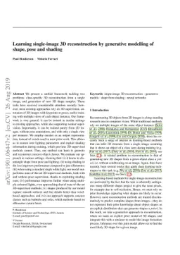 Learning single-image 3D reconstruction by generative modelling of
  shape, pose and shading