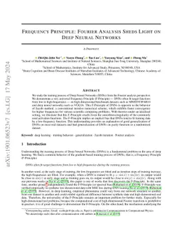 Frequency Principle: Fourier Analysis Sheds Light on Deep Neural
  Networks