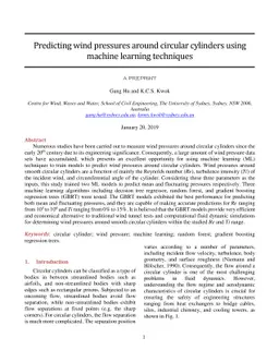 Predicting wind pressures around circular cylinders using machine
  learning techniques