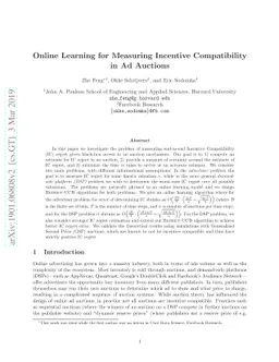 Online Learning for Measuring Incentive Compatibility in Ad Auctions