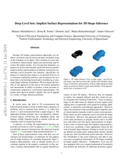 Deep Level Sets: Implicit Surface Representations for 3D Shape Inference