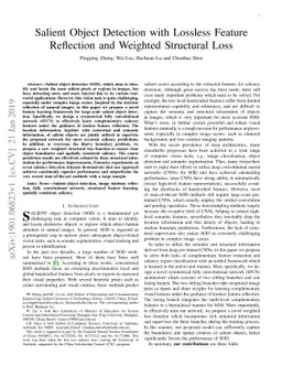 Salient Object Detection with Lossless Feature Reflection and Weighted
  Structural Loss