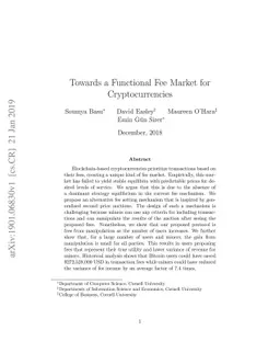 Towards a Functional Fee Market for Cryptocurrencies