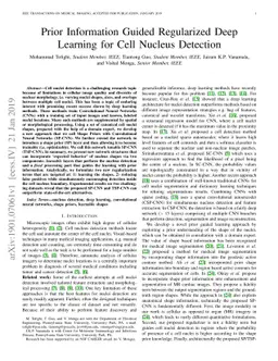 Prior Information Guided Regularized Deep Learning for Cell Nucleus
  Detection