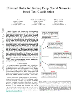 Universal Rules for Fooling Deep Neural Networks based Text
  Classification