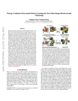 Energy Confused Adversarial Metric Learning for Zero-Shot Image
  Retrieval and Clustering