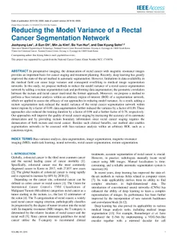 Reducing the Model Variance of a Rectal Cancer Segmentation Network