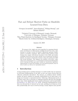 Fast and Robust Shortest Paths on Manifolds Learned from Data