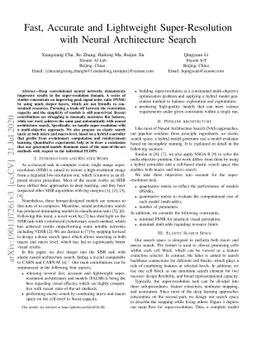 Fast, Accurate and Lightweight Super-Resolution with Neural Architecture
  Search