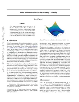 On Connected Sublevel Sets in Deep Learning