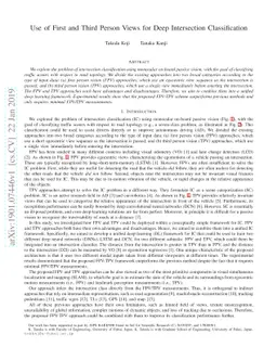 Use of First and Third Person Views for Deep Intersection Classification