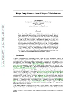 Single Deep Counterfactual Regret Minimization